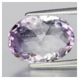 4.70ct 13.7x10mm Oval Rose Cut Natural Purple Amet