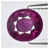 1.68ct Oval Natural Pinkish Purple Rhodolite Garne