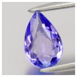 0.89ct 8x5.2mm VS Pear Natural Violet Blue Tanzani