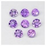 8pc Lot 0.46ct 2.3-2.5mm VS VVS Round Natural Purp
