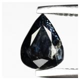 0.49ct 5.3x4mm Pear Natural Deep Greenish Blue Sap