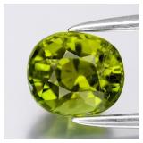 0.81ct 5.8x5mm Oval Natural Yellowish Green Tourma