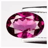 0.60ct Oval Natural Purplish Pink Rhodolite Garnet