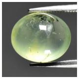 4.89ct 11x9mm Oval Cabochon Natural Green Prehnite