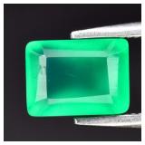 1.22ct 7.3x5.5mm Baguette Natural Green Chalcedony