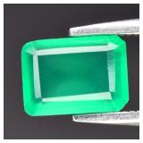 0.82ct 7.3x5.3mm Baguette Natural Green Chalcedony