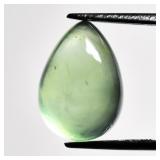 5.86ct 12.3x8.8mm Pear Cabochon Natural Green Preh