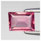 0.65ct 6.2x4.5mm VS Baguette Natural Pink Tourmali