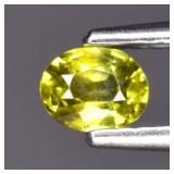 0.33ct Oval Natural Yellowish Green Sapphire - Unh