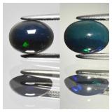0.60ct 8x6mm Oval Cabochon Natural Black Opal - Co