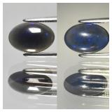 0.97ct 9.5x6.5mm Oval Cabochon Natural Black Opal