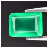 0.98ct 7.2x5.2mm Baguette Natural Green Chalcedony
