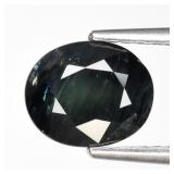 1.99ct Oval Natural Deep Bluish Green Sapphire - H