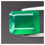 1.68ct 8.2x6.3mm Baguette Natural Green Chalcedony