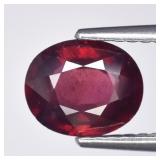 1.60ct Oval Natural Purplish Pink Rhodolite Garnet
