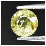 0.80ct 5.5mm Round Natural Yellowish Green Grossul