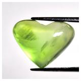 8.05ct 15.7x12mm Heart Cabochon Natural Green Preh
