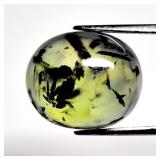 12.41ct Oval Cabochon Natural Green Prehnite with
