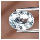 1.63ct VS Oval Natural Light Blue Aquamarine - Unh