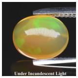 0.51ct 6.7x5.5mm Oval Cabochon Natural Opal - Rain