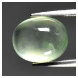 4.19ct 11x9mm Oval Cabochon Natural Green Prehnite