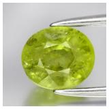 1.16ct 6.3x5.5mm Oval Natural Yellowish Green Gros