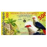 Netherlands Mauritius 500 Guilders Souvenir Bill