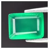 0.91ct 7x5.2mm Baguette Natural Green Chalcedony -
