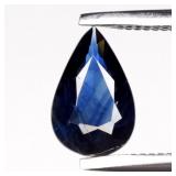 0.57ct 7.3x4.7mm Pear Natural Blue Sapphire - Heat