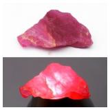 6.89ct 18x10.7mm Rough Natural Purplish Red Ruby -