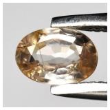 0.39ct 4.8x3.3mm Oval Natural Light Champagne Zirc