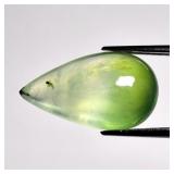 7.48ct 18x10.5mm Pear Cabochon Natural Green Prehn