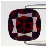 2.02ct 7x7mm VVS Cushion Natural Orangish Red Garn