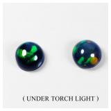 Pair 2pcs Round Natural AAA Floral Flash Play Of C