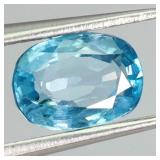 Oval Cut Natural Heated Top Seafoam Blue Zircon Ca