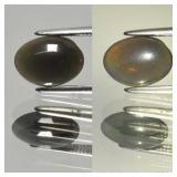 0.74ct Oval Cabochon Natural Black Opal - Rainbow