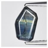 0.84ct 8x5mm Fancy Natural Green Blue Sapphire - H