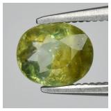 0.61ct Oval Natural Yellowish Green Tourmaline - U