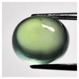 5.59ct 10.2x8.5mm Oval Cabochon Natural Green Preh