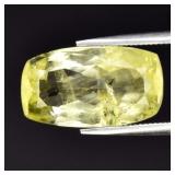 5.09ct 14.3x8.2mm Cushion Natural Yellowish Green