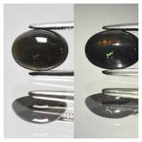 0.76ct Oval Cabochon Natural Black Opal - Color Fl