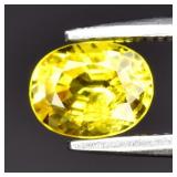 0.79ct 6x4.7mm Oval Yellow Sapphire - Thailand Gem