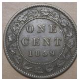 Canada Large Cent 1859 Wide 9 8