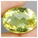 Oval Cut Natural Unheated Yellow Lemon Quartz Braz
