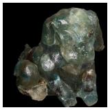 Handcrafted Dog Resin Figurine Natural Blue Zircon