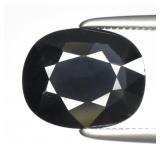 2.29ct 9.5x7.7mm VS Cushion Natural Deep Blue Spin