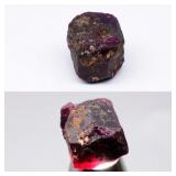 21.72ct 13.5x13mm Rough Natural Deep Purplish Red