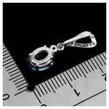925 Sterling Silver Pendant Oval Swiss Blue Topaz