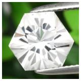3.66ct 9.3x9.3mm VVS Hexagon Natural White Quartz