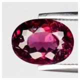 1.51ct 8x6mm Oval Natural Purplish Pink Rhodolite